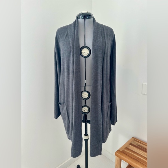 NWOT Marina Rinaldi dark grey wool cardigan size Large - Picture 2 of 8